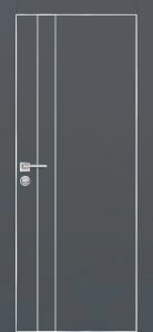 Межкомнатная дверь PX-14  AL кромка с 4-х ст. Графит матовый
