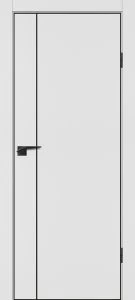 Межкомнатная дверь P-21  черный молдинг PET,  кромка ABS черная c 4-х ст. Белый матовый