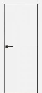 Межкомнатная дверь PX-19 черная кромка с 4-х ст. Белый матовый