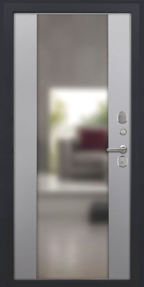 Входная дверь ДвериПРО L-3b Алиса (16мм, ПВХ софт грей, зеркало) DPRO196433 внутренняя сторона