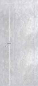 Межкомнатная дверь PX-14  AL кромка с 4-х ст. Серый бетон